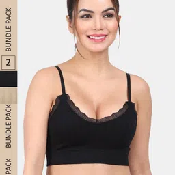 Amour Secret Pack Of 2 Full Coverage Lightly Padded Medium Impact Anti-Odour Sports Bra-image-5