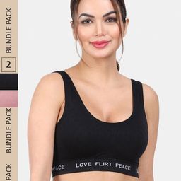 Amour Secret Pack Of 2 Lightly Padded Full Coverage Seamless Slip-On Sports Bra-picture-21