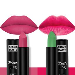 PERPAA Set of 2 Cremy Matte Long Lasting Lipsticks 3.5g Each -  Natural Pink+ Pink-94