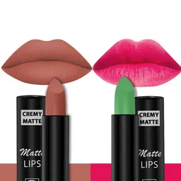 PERPAA Set Of 2 Cremy Matte Texture Long Lasting Lipstick 3.5g Each - Shades 305 & 62-88