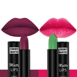 PERPAA Set Of 2 Cremy Matte Texture Long Lasting Lipstick 3.5g Each - Shades 305 & 52-91