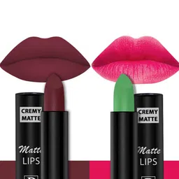 PERPAA Set Of 2 Cremy Matte Texture Long Lasting Lipstick 3.5g Each - Shades 305 & 95-92