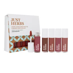 Just Herbs Mini Herb-Enriched Matte Liquid Lipstick Kit - Set of 5 - Nudes & Browns - 5ml-47