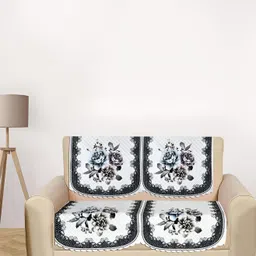 RRC Black Printed Velvet 4 Piece Sofa Cover-image-34
