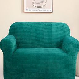 Cortina Checked Jacquard Stretchable One Seater Sofa Cover-image-67