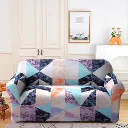 Cortina Multicolor Printed 2-Seater Stretchable Non-Slip Sofa Slipcover-image-2
