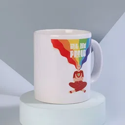 fnp White & Red Printed Ceramic Glossy Mugs 325 ml-12