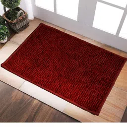 Hammer Home Red Anti-Skid 300 GSM Soft Microfiber Bath Rug-image-80