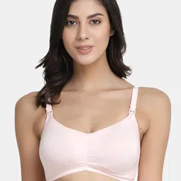 Inner Sense Pink Organic Cotton Antimicrobial Sustainable Soft Nursing Bra with Removable Pads IMB001A-image-81