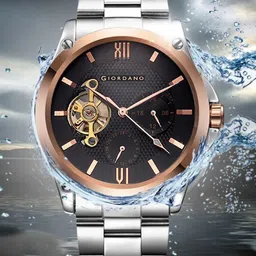 GIORDANO Men Stainless Steel Bracelet Style Straps Analogue Automatic Watch GZ-50082-22-32