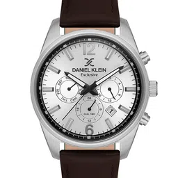 Daniel Klein Men Leather Straps Analogue Multi Function Watch DK 1 13349-3-8