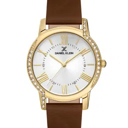 Daniel Klein Women Gold-Toned Dial &Brown Leather Straps Analogue Watch DK 1 13038-2-image-59
