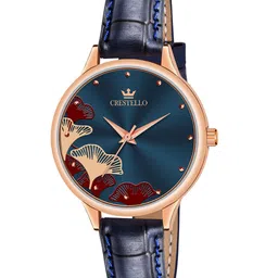 CRESTELLO Men Embellished Dial Leather Straps Analogue Watch CR-L128-BLU-image-39