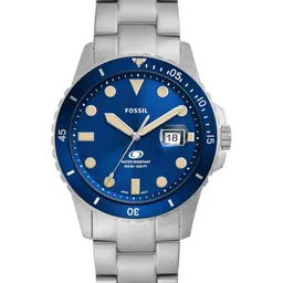 Fossil Men Blue Dial & Silver Toned Stainless Steel Straps Analogue Watch FS5949-image-48