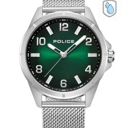 Police Men Green Dial & Silver Toned Bracelet Style Straps Analogue Watch-image-91