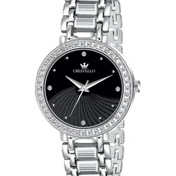 CRESTELLO Women Embellished Dial & Bracelet Style Straps Analogue Watch CR-DZL149-BLK-picture-35