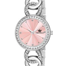 CRESTELLO Women Embellished Dial Bracelet Style Straps Analogue Watch CR-JWL139-PNK-image-69