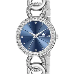 CRESTELLO Women Embellished Dial & Bracelet Style Straps Analogue Watch CR-JWL139-BLU-image-89