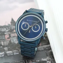 GIORDANO Men Water Resistant Reset Time Bracelet Style Straps Analogue Watch GZ-50087-22-image-38