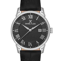 Daniel Klein Men Patterned Dial & Leather Textured Straps Analogue Watch DK.1.13652-2-15