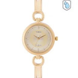 Timex Women Gold-Toned Embellished Dial & Bracelet Style Analogue Watch TWEL11423-56