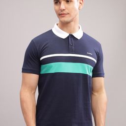 ADRO Striped Polo Collar Short Sleeves Pure Cotton Regular T-shirt-picture-27
