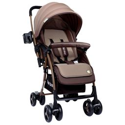 1st Step Infants Brown Solid Reversible Baby Stroller With 5 Point Safety Harness-image-56
