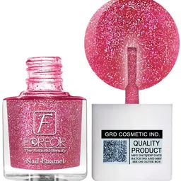 FORFOR High Shine Set Of 4 Glitter Nail Polish-5mlEach- Turquoise-Lavender-Brown-Baby Pink-image-81