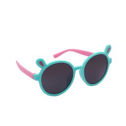 Spiky Unisex Kids Black Lens & Blue Round Sunglasses with UV Protected Lens-3314_TURQ_BLK-99