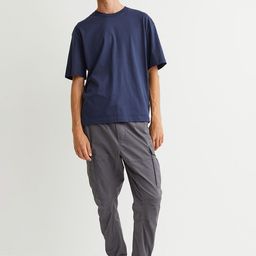 H&M Men Grey Cargo Joggers-image-5