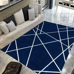 IMRA CARPET Blue Geometric Handmade Woollen Carpet-picture-46