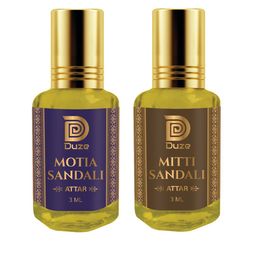 Duze Combo Jamine (Motia)  & Mitti The Scent Of Rain Kannauj  Attar With Roller 6ml-26