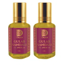 Duze Unisex Set Of 3 Natural Gulab Alcohol Free Sandali Attar with roller 6ml-99