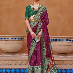 Anouk Ethnic Motifs Woven Design Zari Patola Saree-picture-31