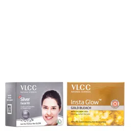 VLCC Combo Of Skin Purifying Silver Facial Kit 60g & Insta Glow Gold Bleach 30g-25