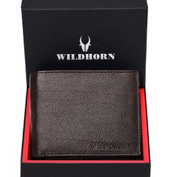 WildHorn Men Brown Solid RFID Protected Genuine Leather Two Fold Wallet-40