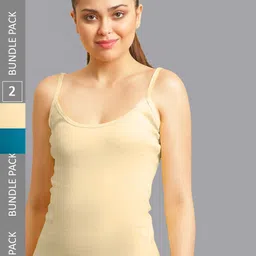 FBAR Pack Of 2 Non-Padded Bio Wash Pure Cotton Camisoles-image-46