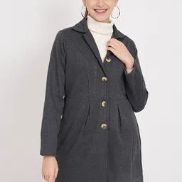 BRINNS Notched Collar Fleece Hip Length Overcoat-picture-25