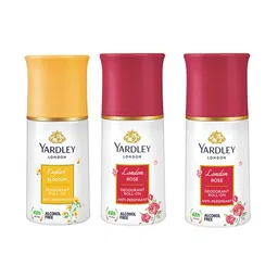 YARDLEY LONDON Women Set of English Blossom & 2 London Rose Deodorant Roll-On - 50 ml Each-15