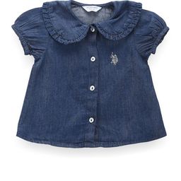 U.S. Polo Assn. Kids Girls Peter Pan Collar Puff Sleeve Top-image-79