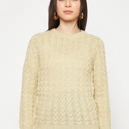 CREATIVE LINE Self Design Woollen Pullover Sweater-image-28