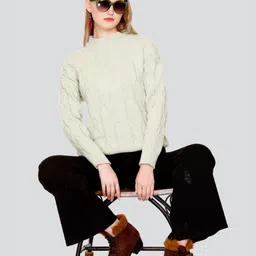 GOSHA & MAU Self Designed Round Neck Woollen Pullover-image-25