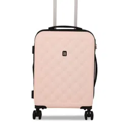 IT luggage Pink Textured Hard-Sided Small Trolley Suitcase-39