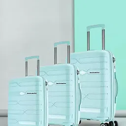 Nasher Miles Paris Set of 3 Green Textured Hard-Sided Cabin Trolley Suitcase-21