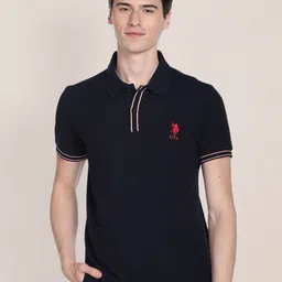 U.S. Polo Assn. Men Polo Collar Slim Fit Pure Cotton T-shirt-picture-47