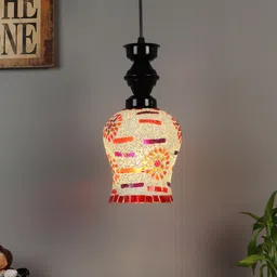FOZIQ Black & White Textured Ceiling Lamp-4