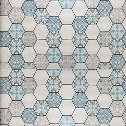 Asian royal Blue & Beige Geometric Pattern Waterproof Self-Adhesive Floor Wallpaper-image-47