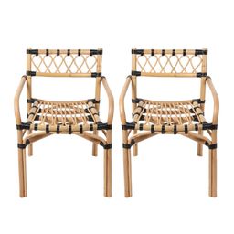 HABERE INDIA 2-pcs Beige Bamboo Rattan Chairs-image-58