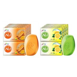 Godrej No.1 9Pcs Sandal & Turmeric Soap + 9Pcs Lime & Aloe Vera Soap Combo - 150g Each-24