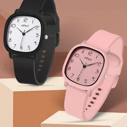 Spiky Unisex Kids Dial & Straps Analogue Multi Function Watch Combo_EVA19_BlkPnk-48